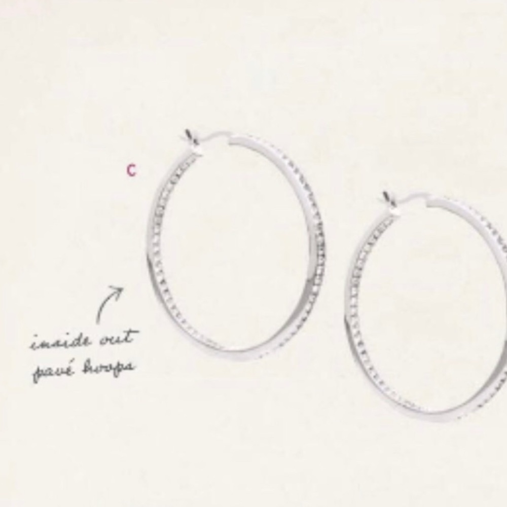 LAST ONE Chloe + Isabel Crystal Pavé Hoop Earrings - Picture 7 of 8